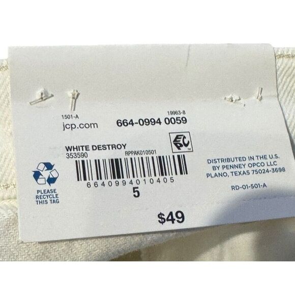 Arizona Jean Co. Women Jeans Skater Slouchy Ripped Hi-Rise Wide Leg Sz.5 NWT - Picture 11 of 11